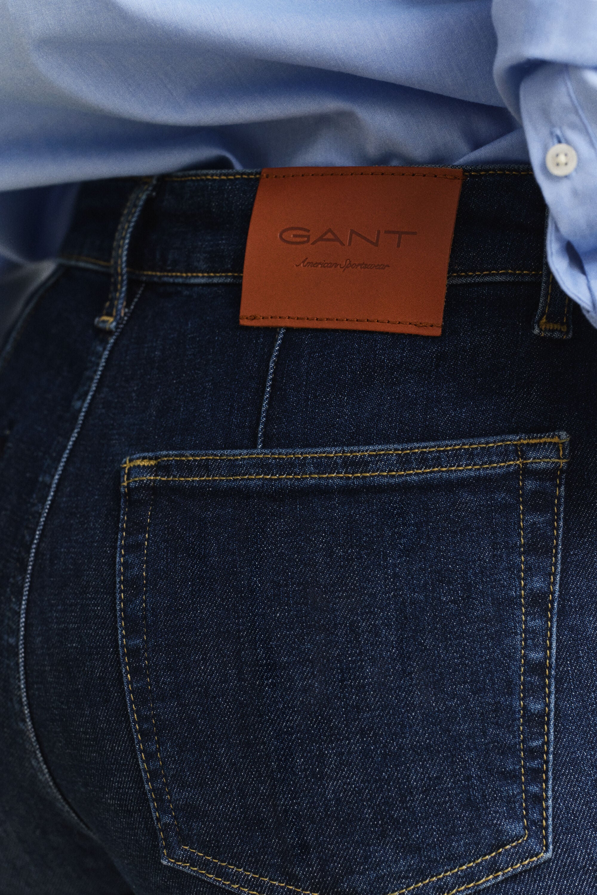 Slanke pintuck jeans med svaj