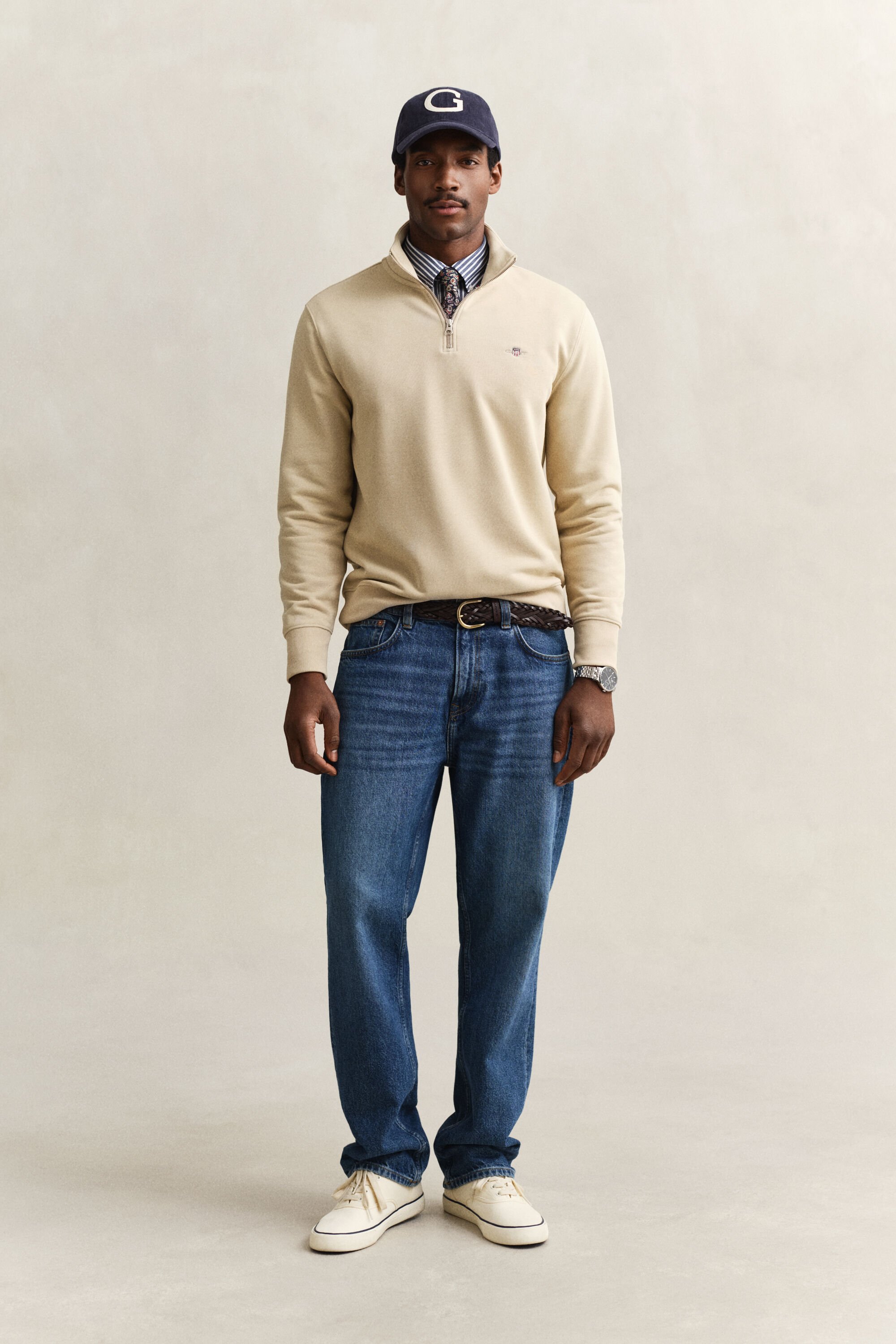 Shield sweatshirt med halv lynlås