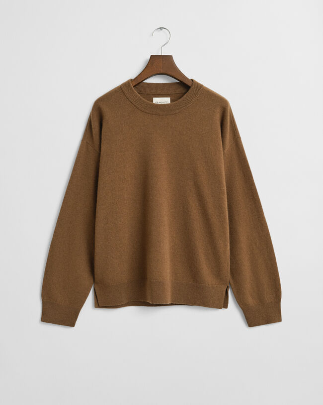 Crewneck sweater i ekstra fin lammeuld