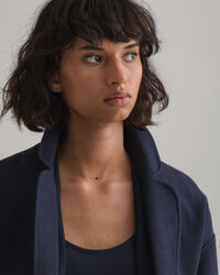 Fluid frakke af h&oslash;rblanding med b&aelig;lte