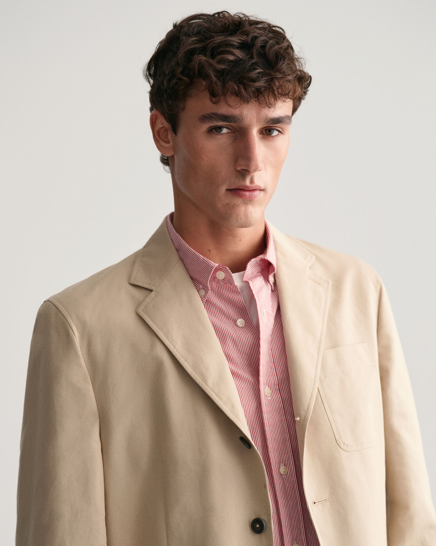 Regular fit blazer af bomuld