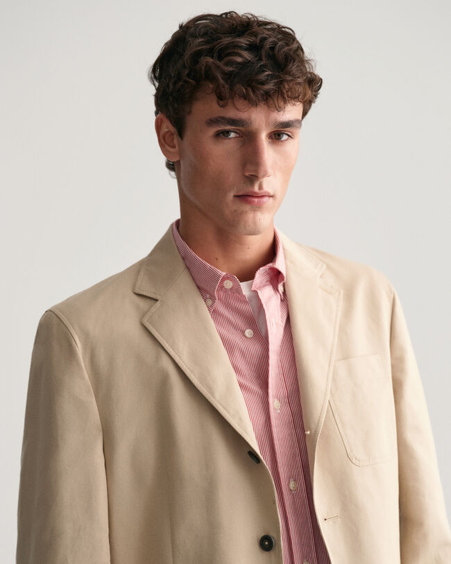 Regular fit blazer af bomuld