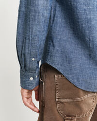 Regular fit indigo chambray skjorte