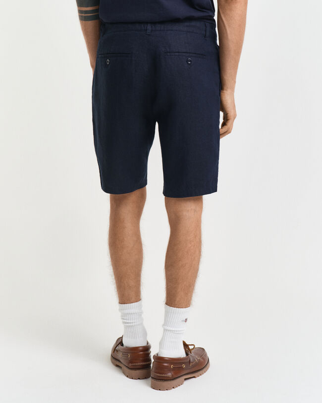 Relaxed fit shorts af hør med løbesnor