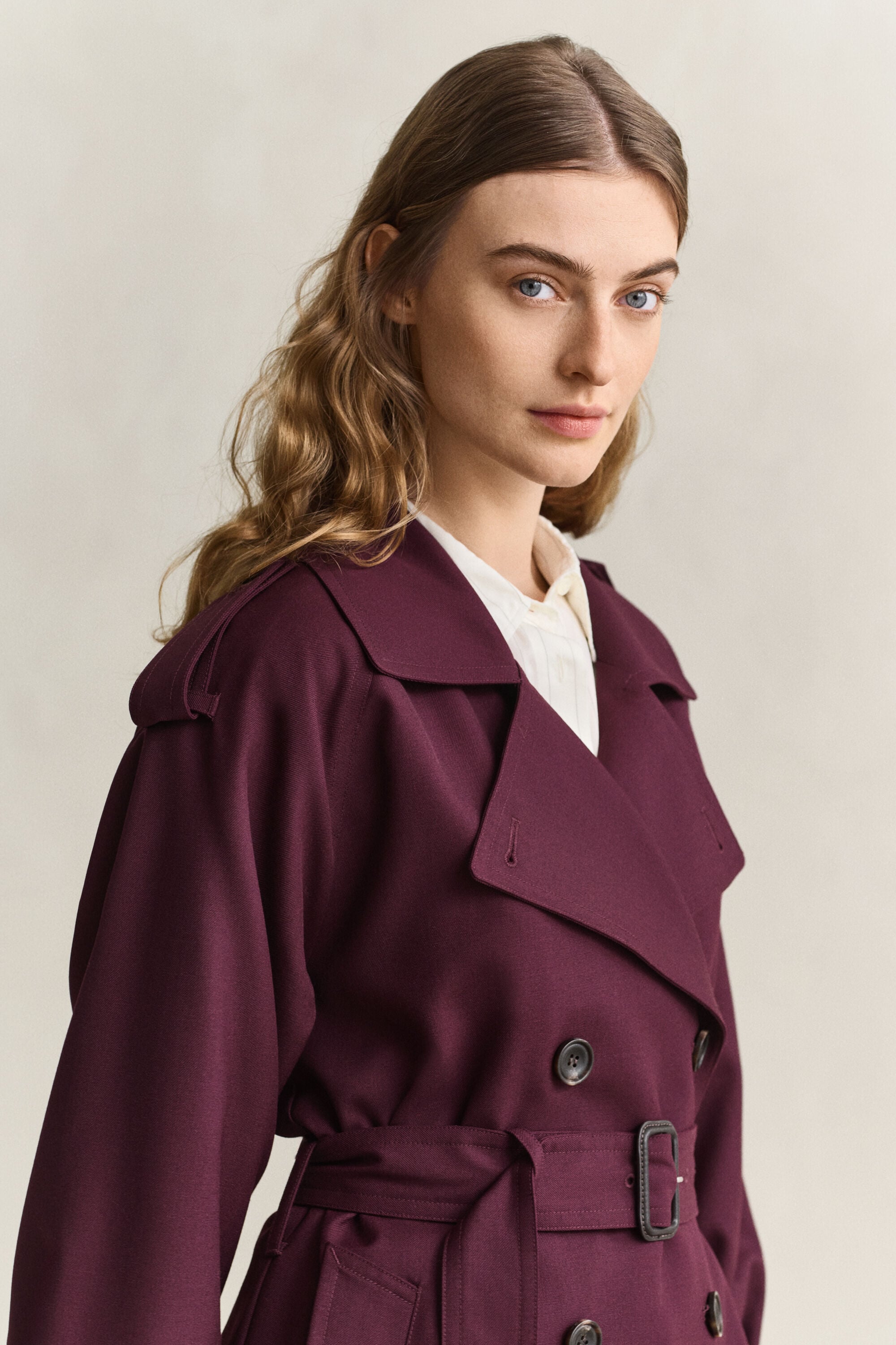 Trenchcoat i uldblanding