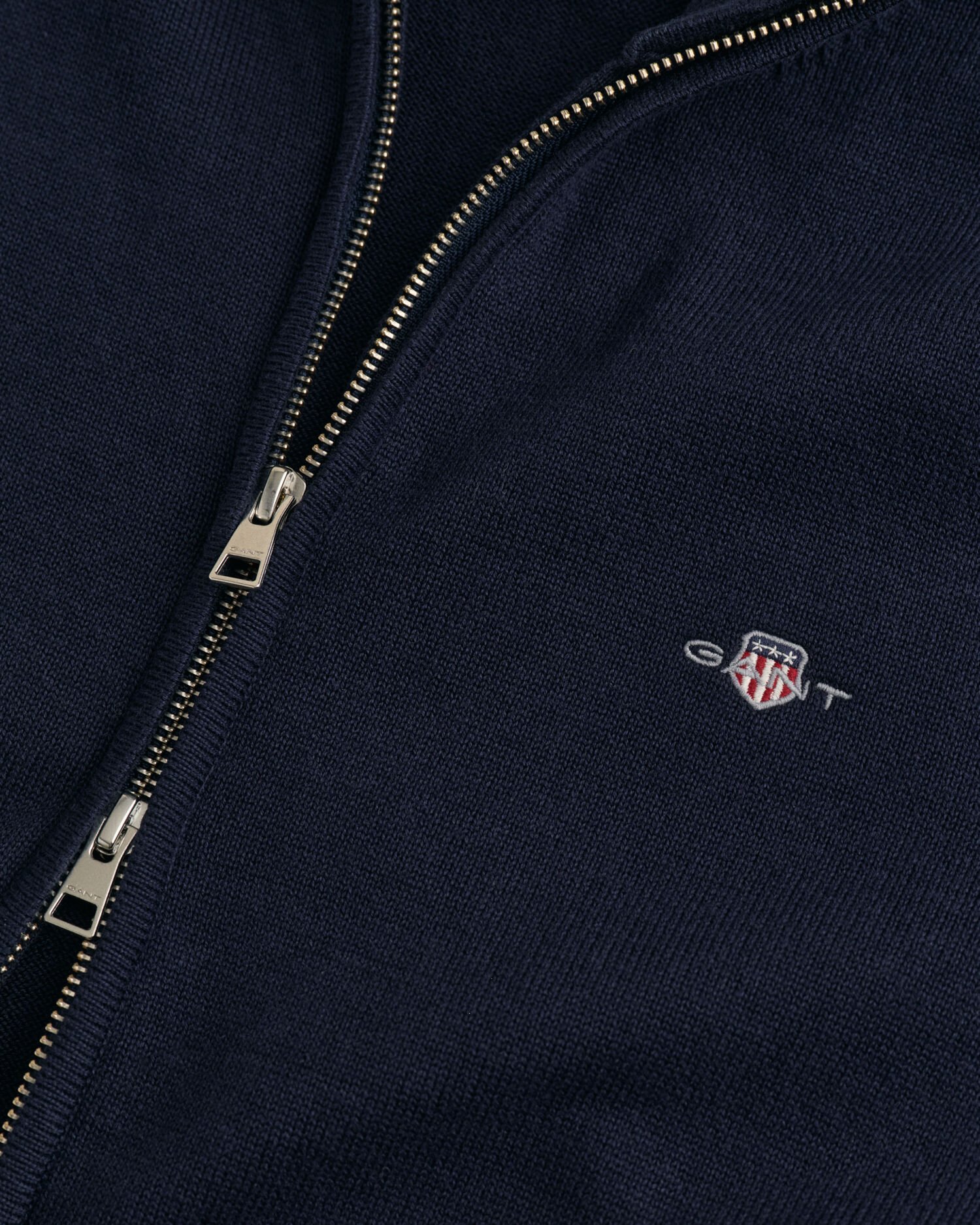 Afslappet cardigan i bomuld med lynlås