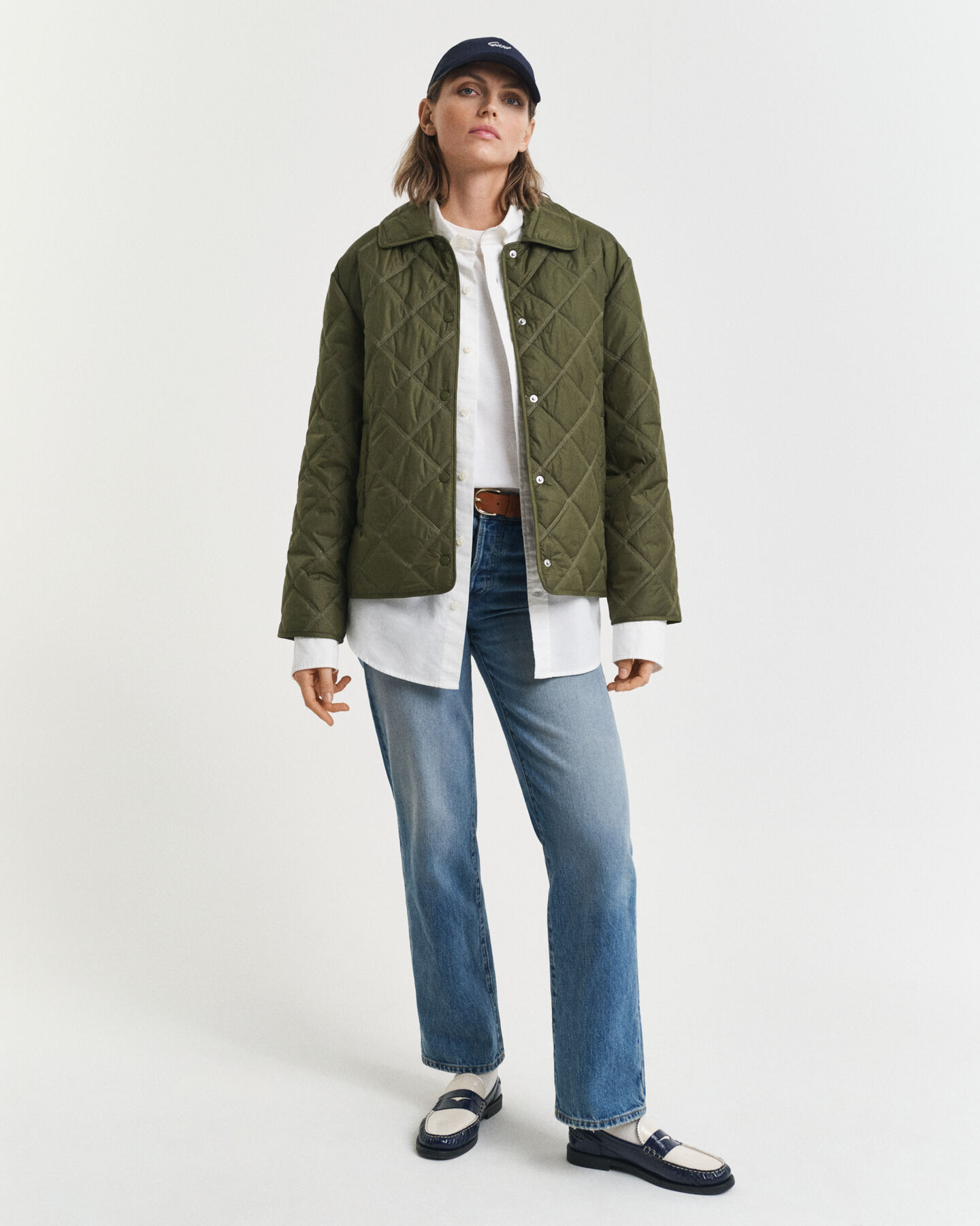 Quiltet jakke med krave