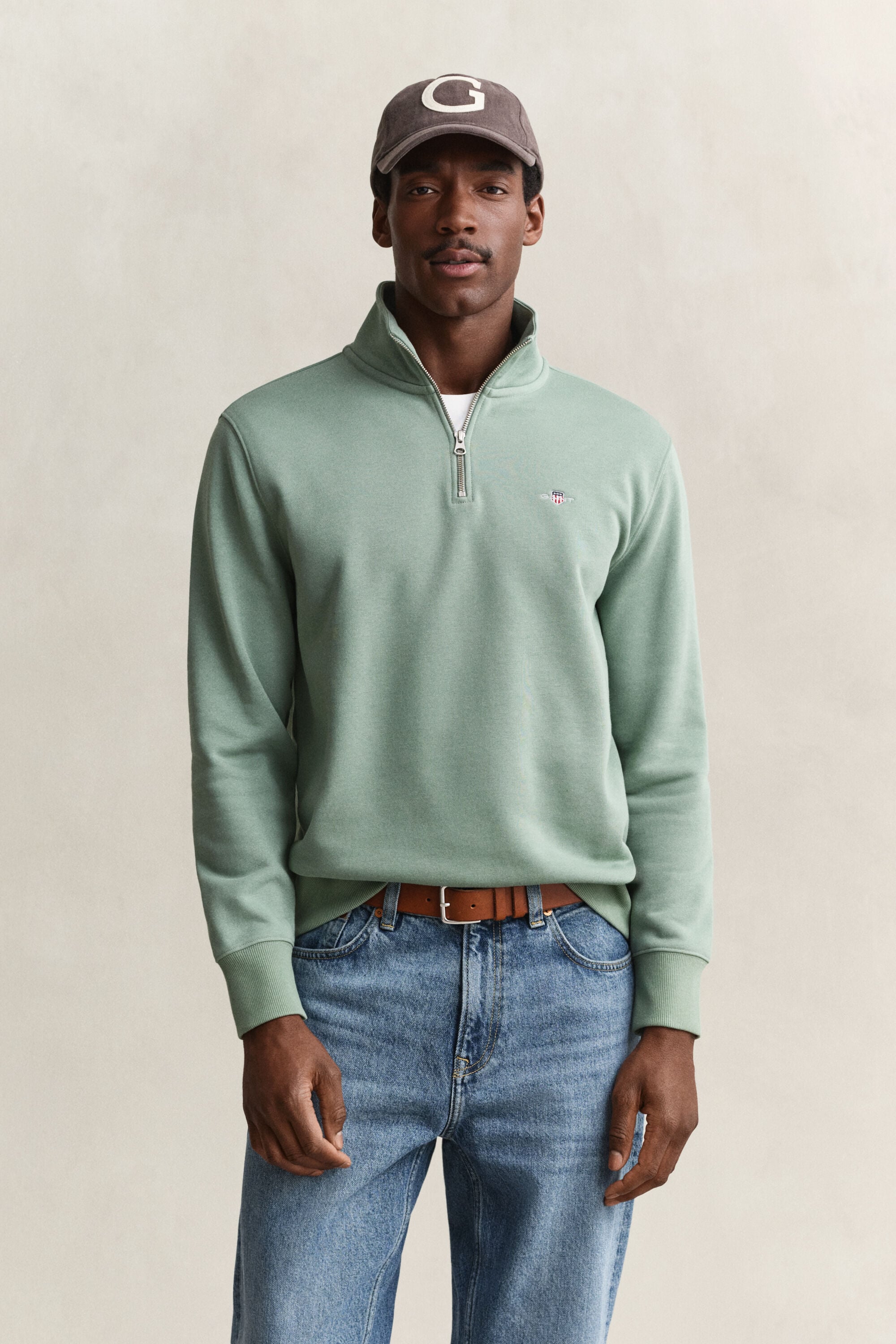Shield sweatshirt med halv lynlås