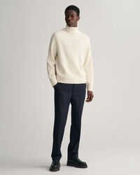 Tekstureret sweater med rullekrave