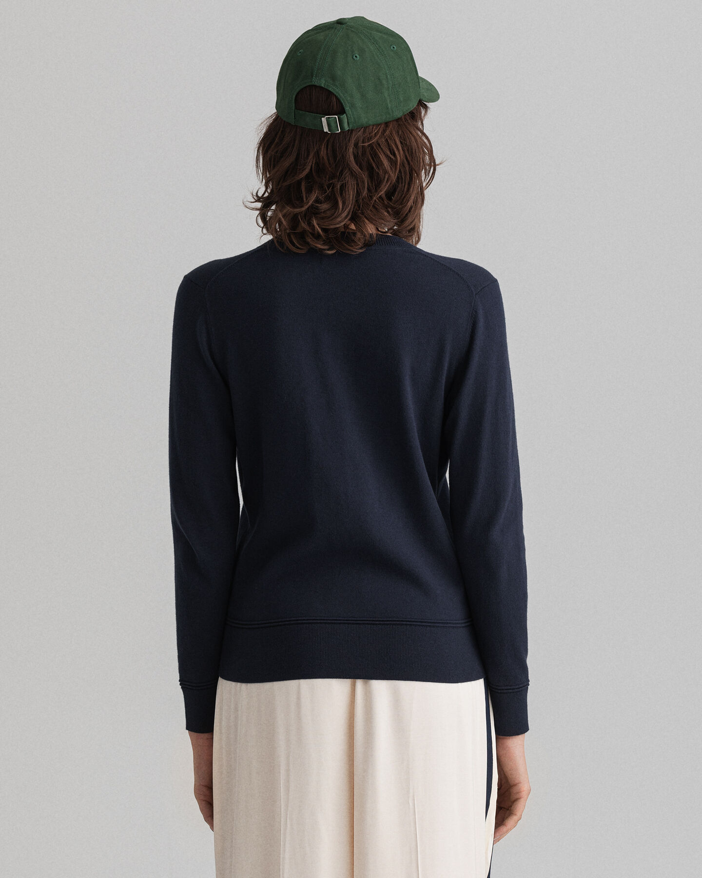 Cardigan i let bomuld med V-hals