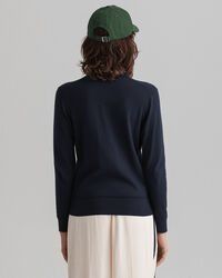 Cardigan i let bomuld med V-hals