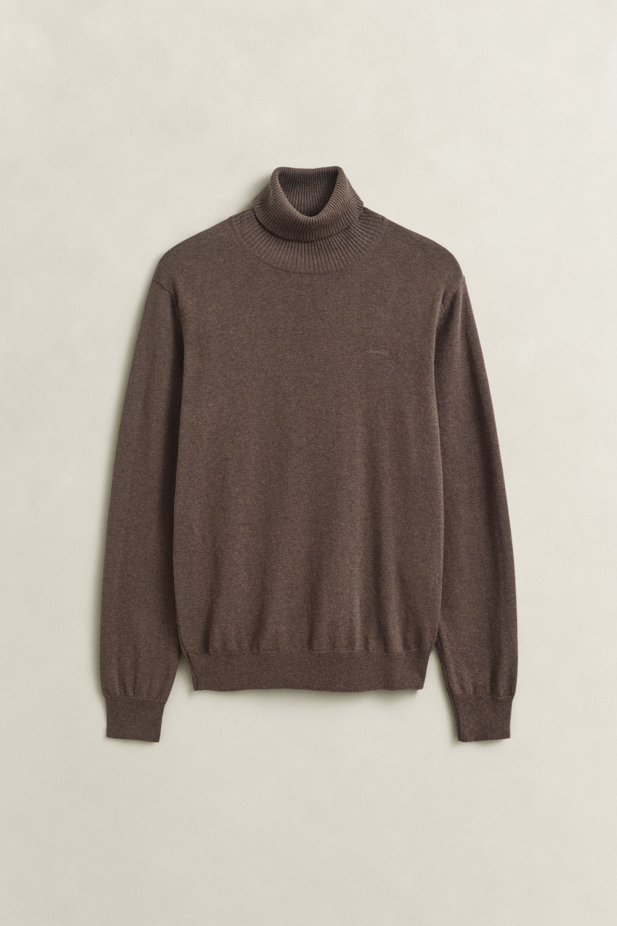 Sweater i bomuld og uld med rullekrave