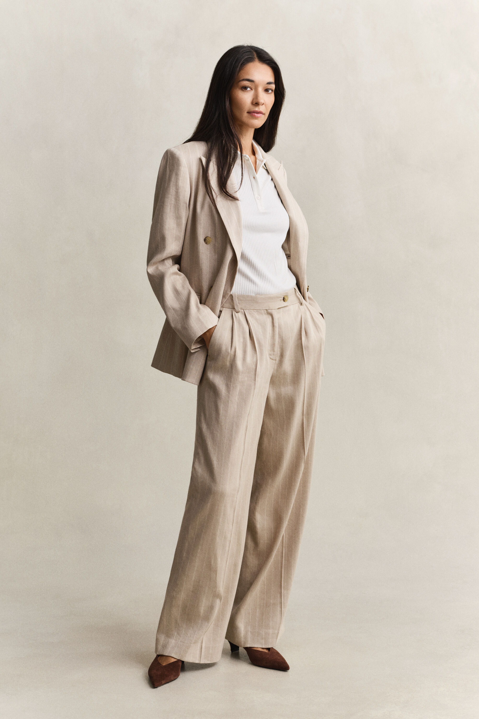 Ribstrikket poloskjorte