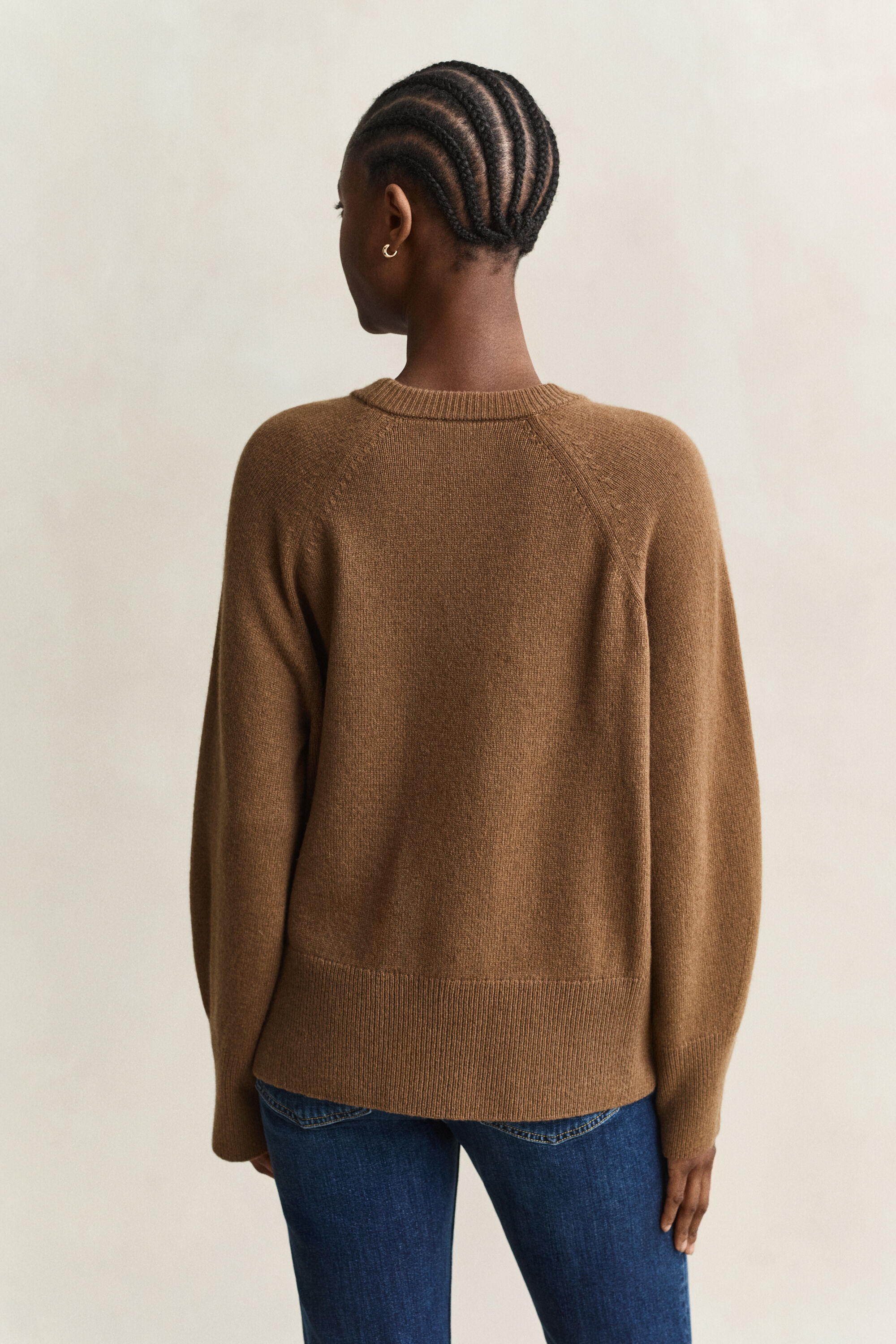 Crewneck sweater af uld og kashmir