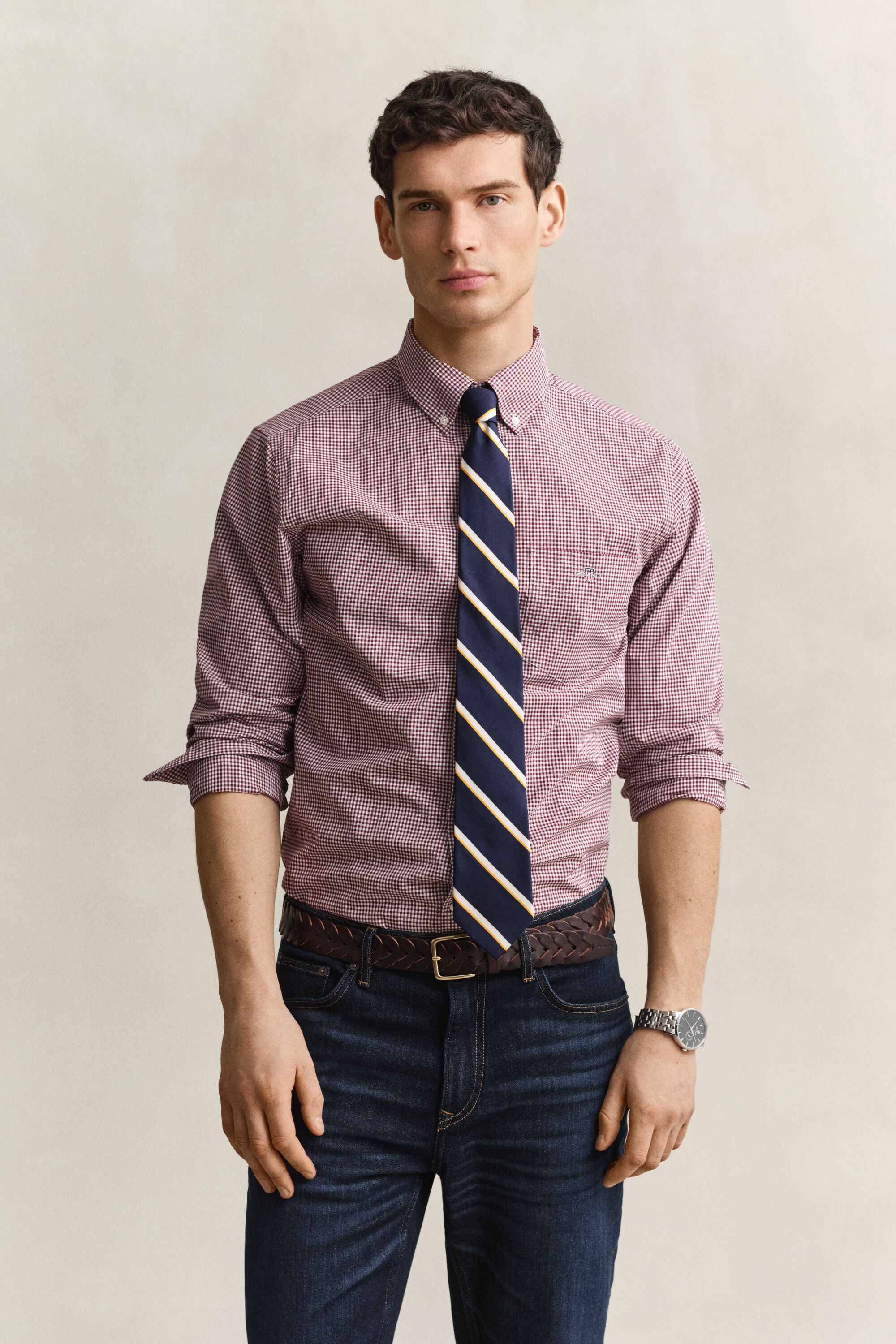 Gingham klassisk poplin-skjorte