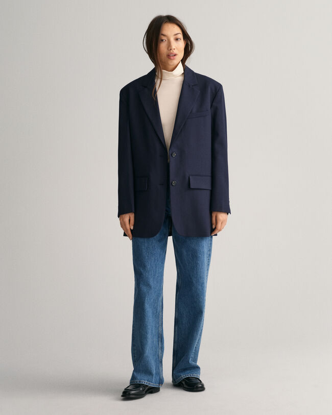 Langærmet top med rullekrave