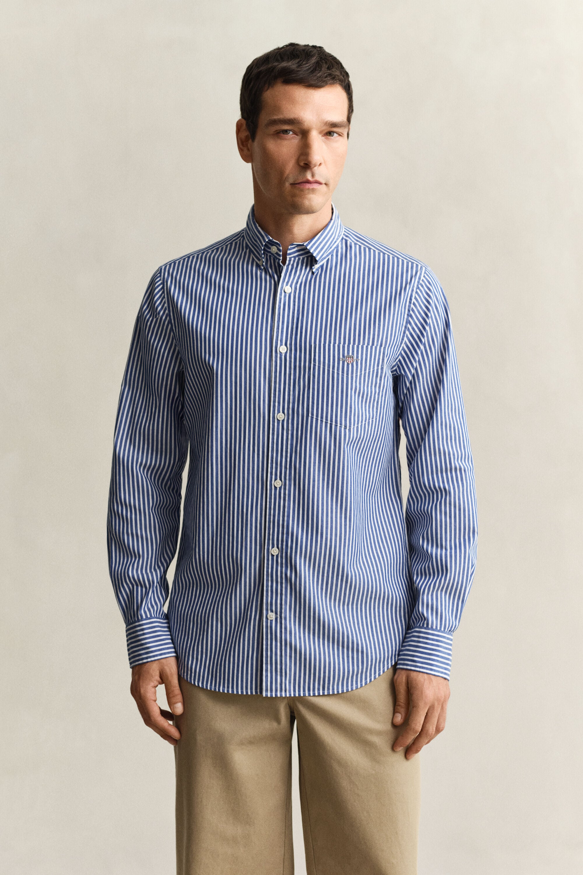 Stribet klassisk poplin-skjorte