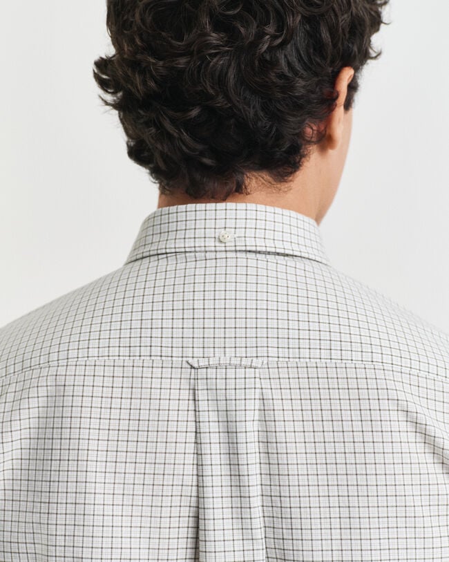 Regular fit klassisk poplin-skjorte med tern