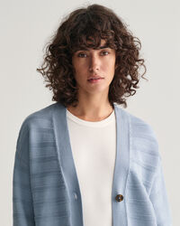 Tonalt stribet cardigan af bomuld