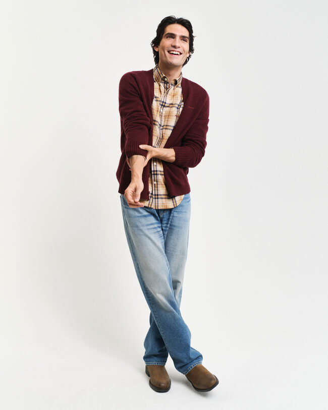 Cardigan af uldblanding