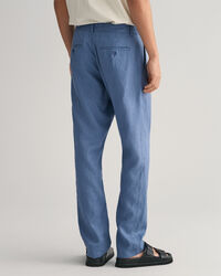 Relaxed fit hørbukser med løbesnor