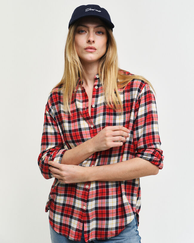 Relaxed fit ternet flannelskjorte