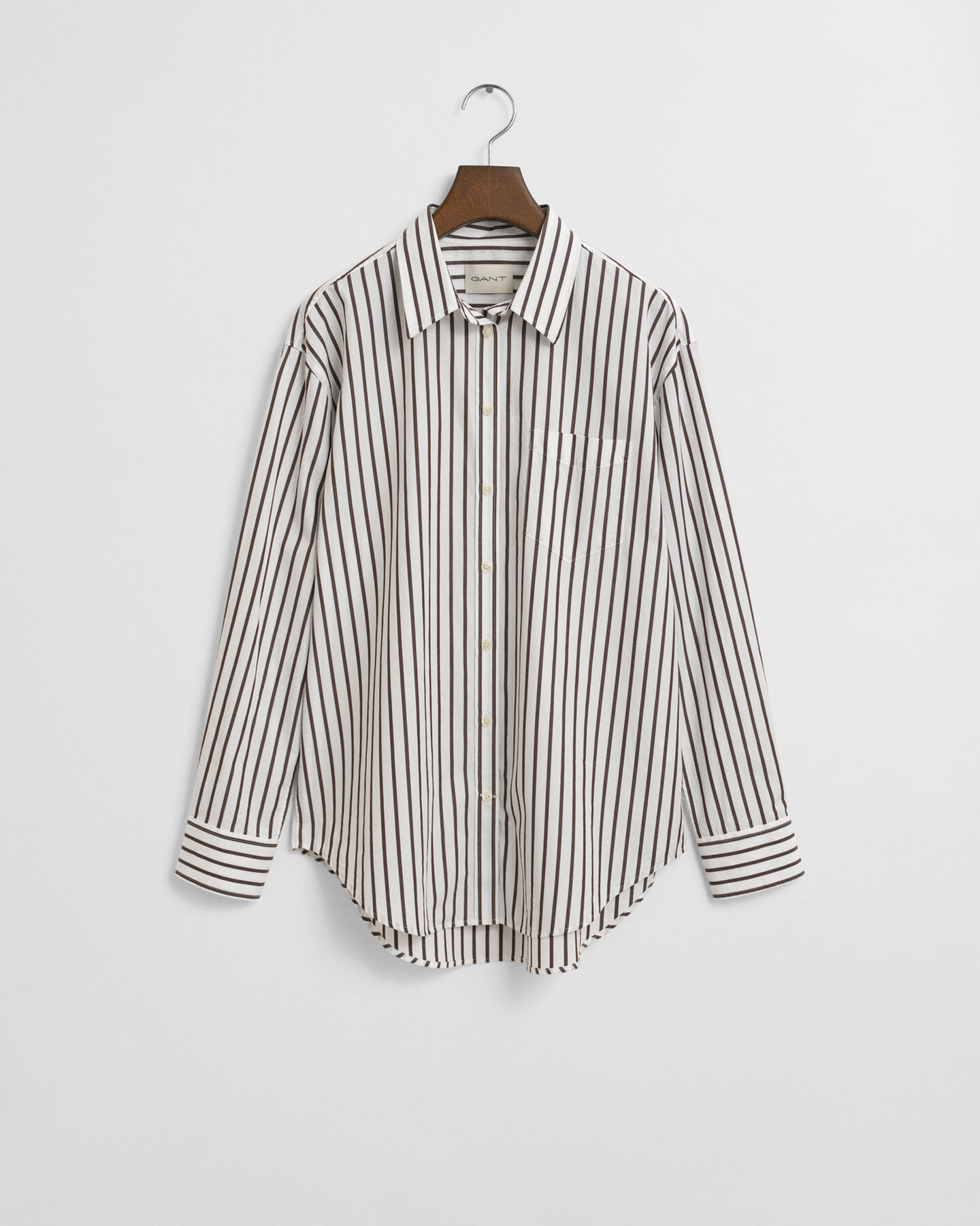 Relaxed fit klassisk stribet poplin-skjorte
