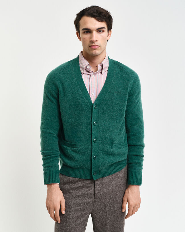 Cardigan af uldblanding