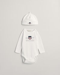 Baby Archive Shield bodysuit og beanie