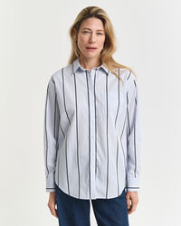 Relaxed fit klassisk stribet poplin-skjorte