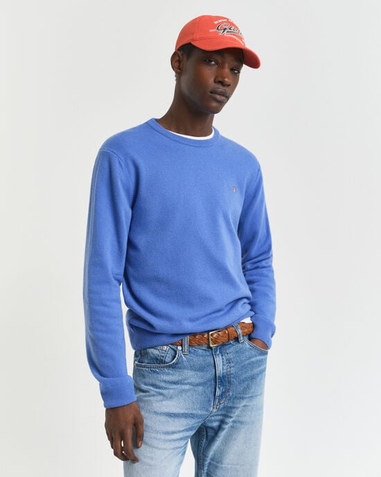 Crewneck sweater i ekstra fin lammeuld