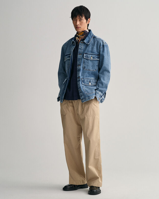 Relaxed fit kort&aelig;rmet utility-skjorte