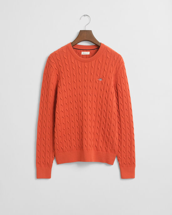 Teens Shield crewneck sweater af bomuld med kabelstrik