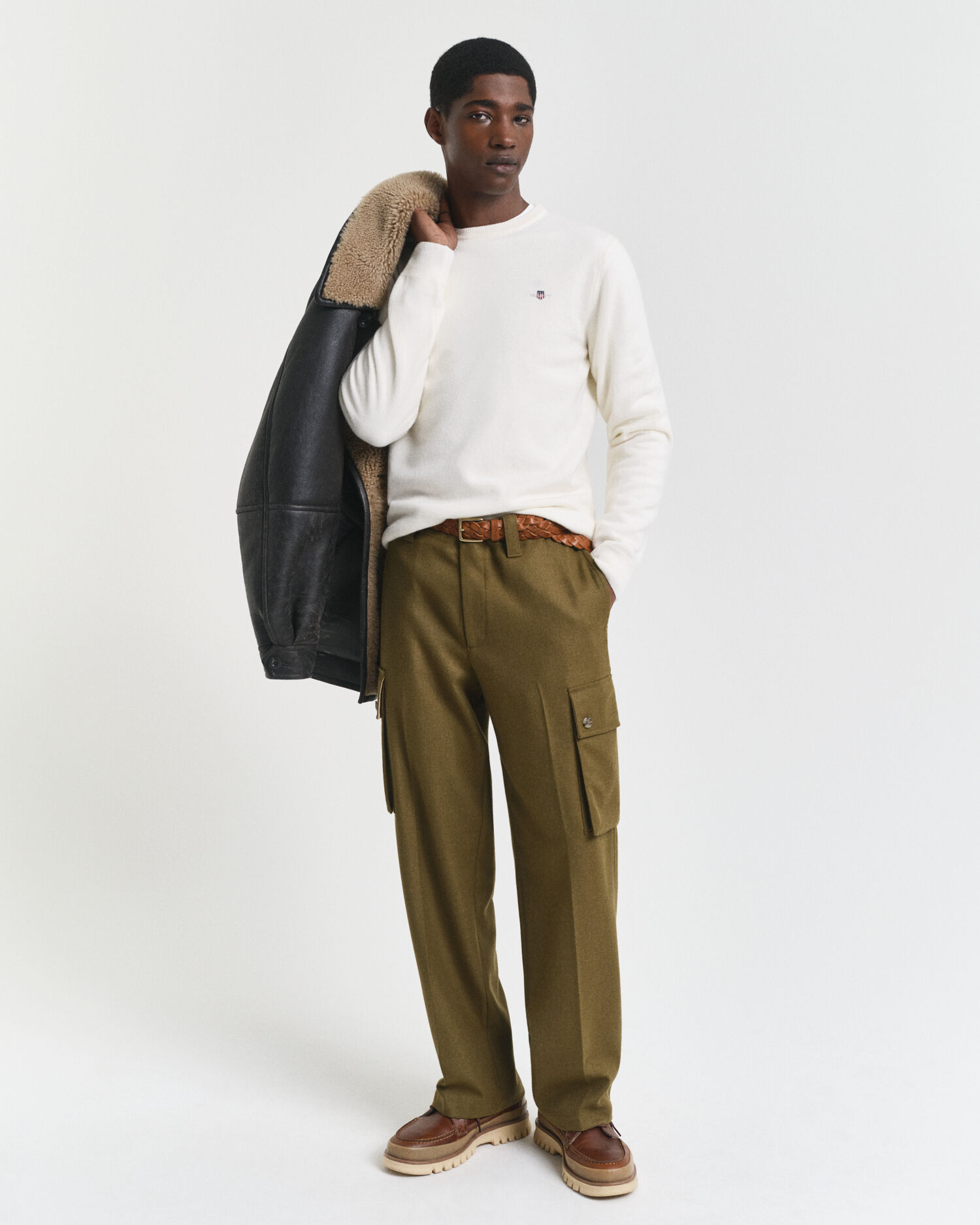 Crewneck sweater i ekstra fin lammeuld