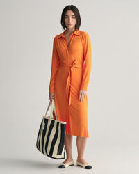 Slim fit jersey skjortekjole