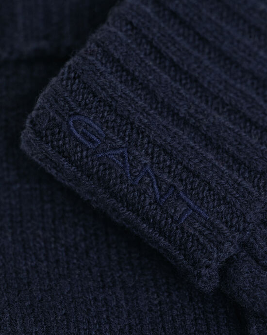 Uldhandsker med kabelstrik