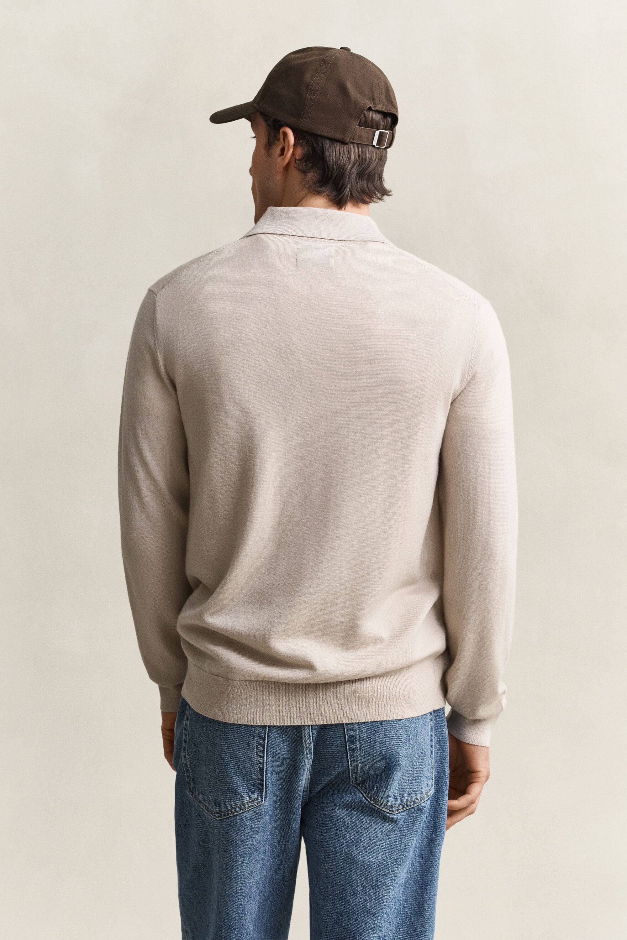 Polosweater af ekstra fin merinould