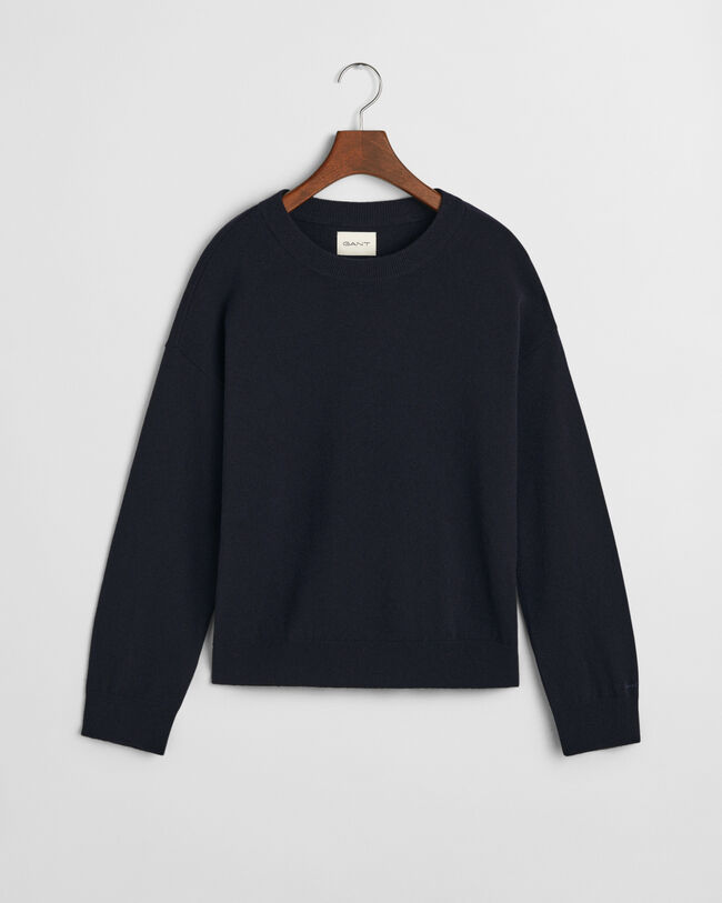 Crewneck sweater i ekstra fin lammeuld