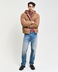 Lærredsjakke med hætte