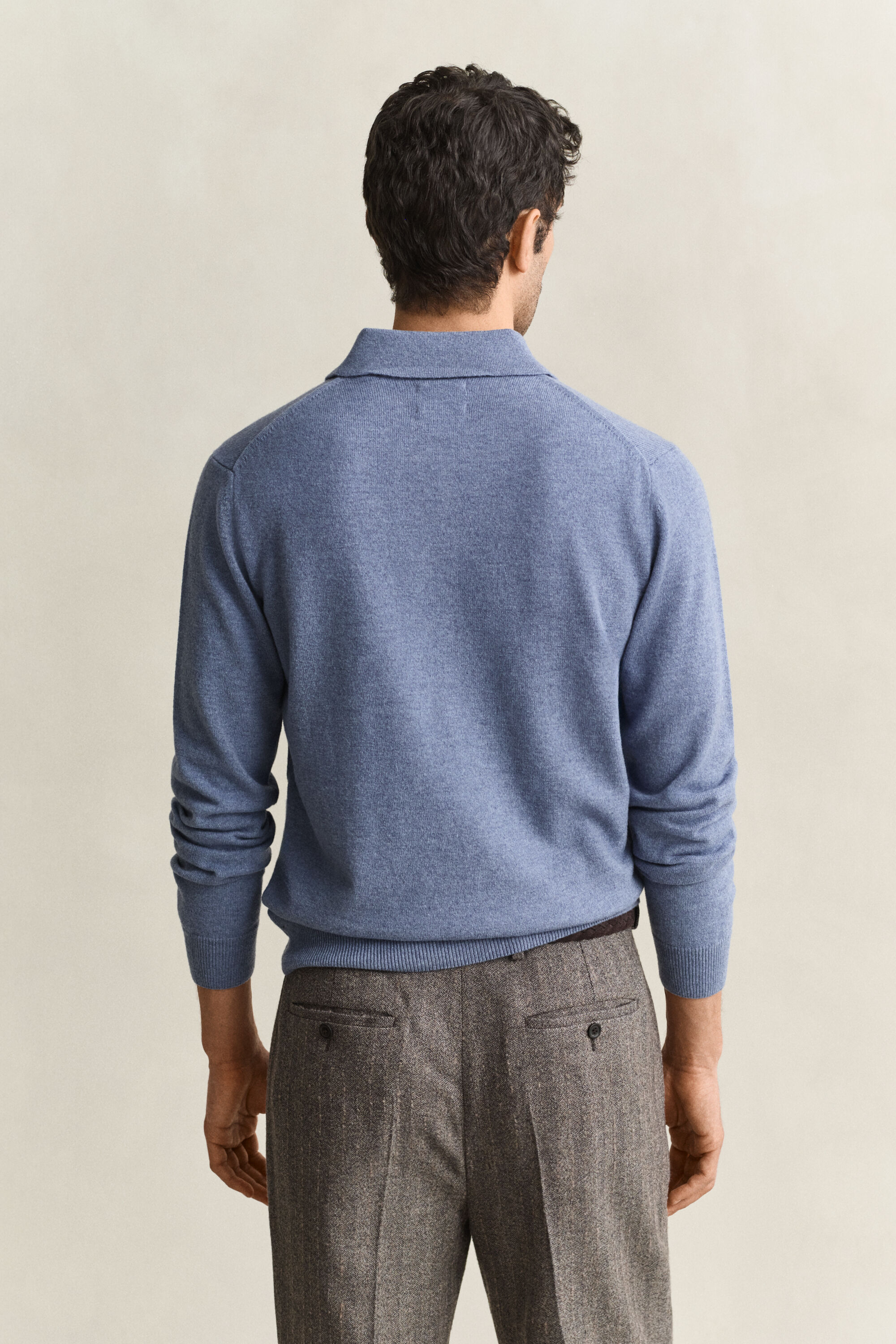 Polosweater af ekstra fin lammeuld