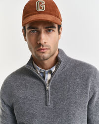 Kashmir sweater med halv lynlås