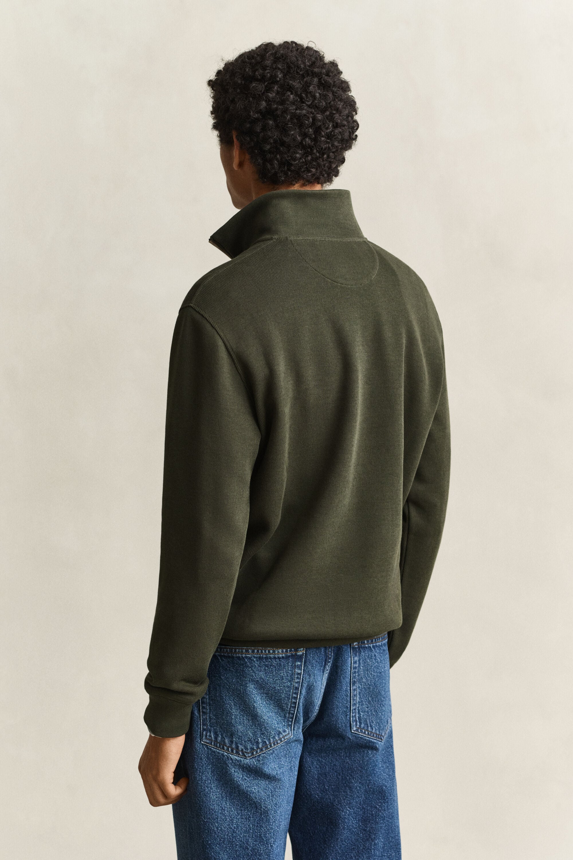 Sacker Rib sweatshirt med halv lynlås