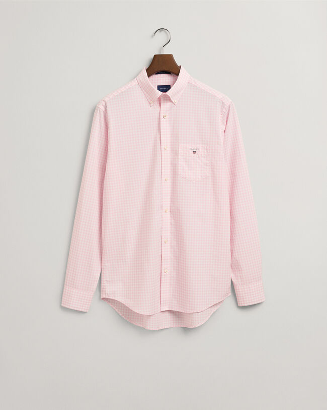 Regular fit gingham t&aelig;tv&aelig;vet skjorte