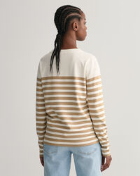 Stribet T-shirt med lange &aelig;rmer