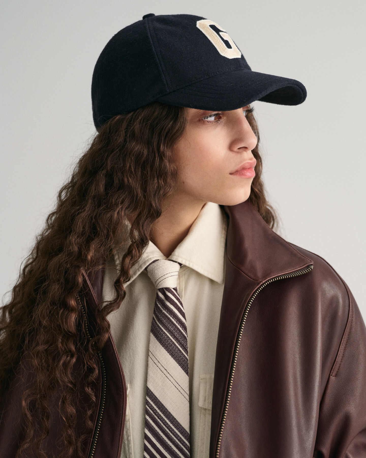 Stribet slips i råsilke