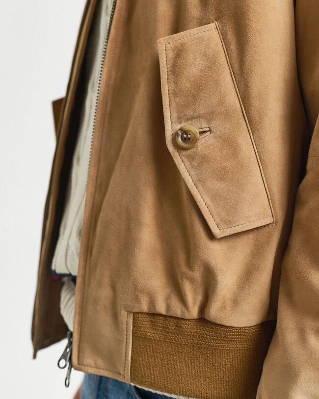 Harrington jakke af ruskind