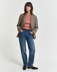 Sweater af strækbomuld med kabelstrik