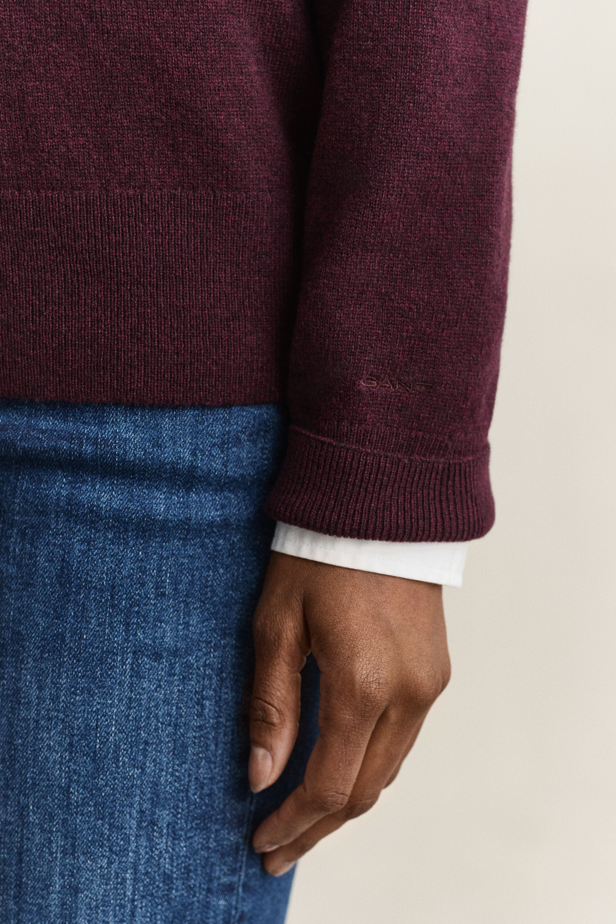 Crewneck sweater i ekstra fin lammeuld