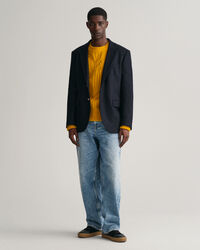 Dunet crewneck sweater med kabelstrik