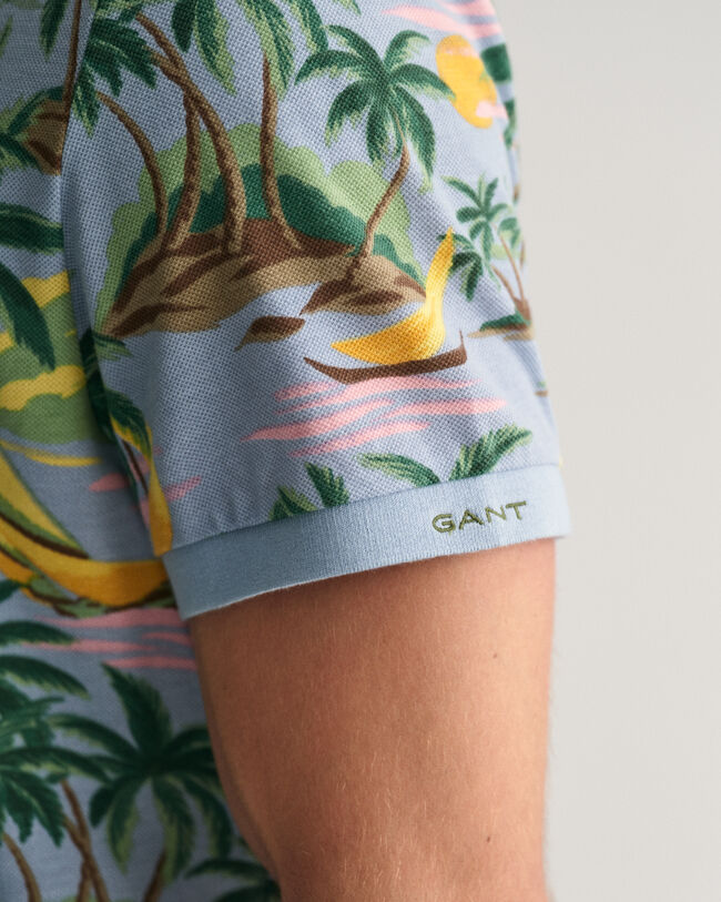 Hawaiian Print poloskjorte